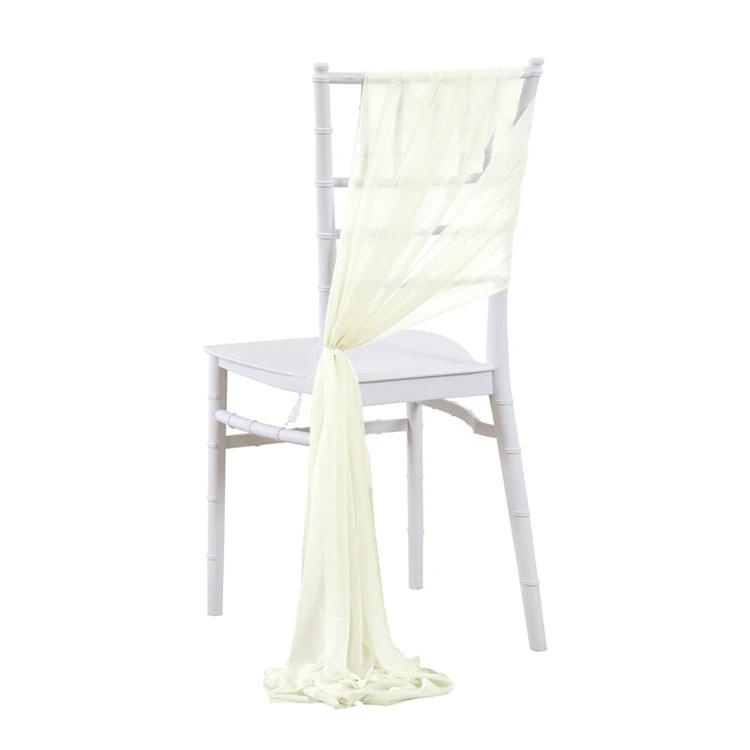 Description Picture 4 of item10Pcs 17x250cm Rust Chiffon Chair Sashes 5 Set Sash Wedding Chair Covers Ribbon Wedding Party Aisle Chair Decor