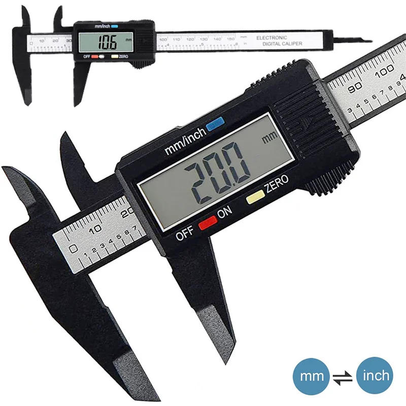 Description Picture 4 of item150mm Electronic Digital Caliper Carbon Fiber Dial Vernier Caliper Gauge Pachometer Digital Ruler Micrometer Measuring Tools