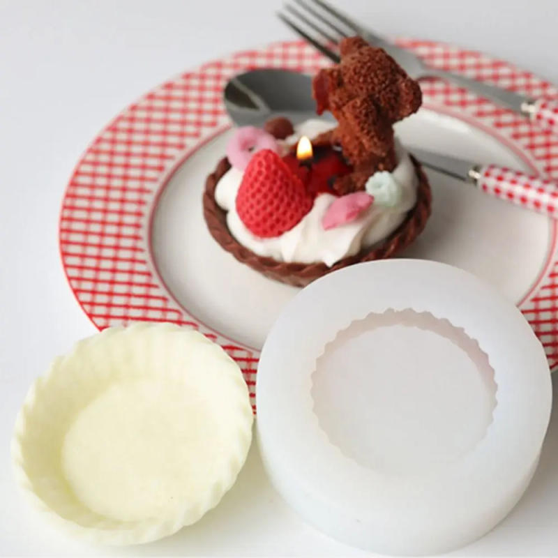 Description Picture 2 of itemEgg Tart Silicone Mold Scented Candle Aroma Plaster Mousse Pastry Baking Tool Cake Decoration Birthday Christmas Gift Silica