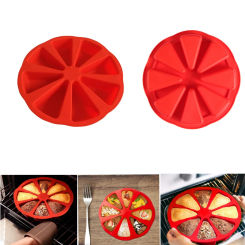 Silicone Cake Mold 8 Holes Orange Pizza Pan 8 Points Scones DIY Fudge Non-stick Bread Oven Microwave Cake Mold Baking Tools