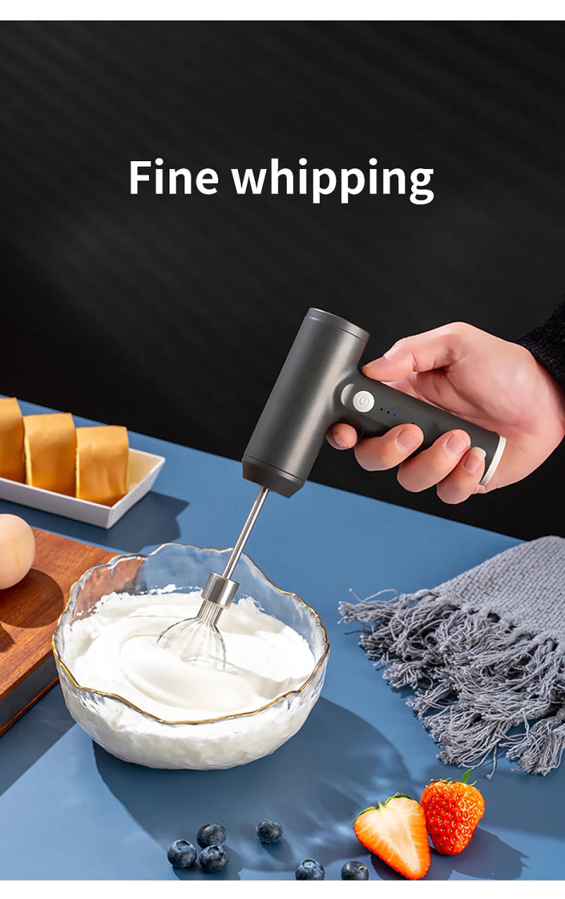 Description Picture 6 of item1 PCS Wireless Electric Food Mixer Portable 3 Speeds Egg Beater Baking Dough Cake Cream Mixer Kitchen Tools