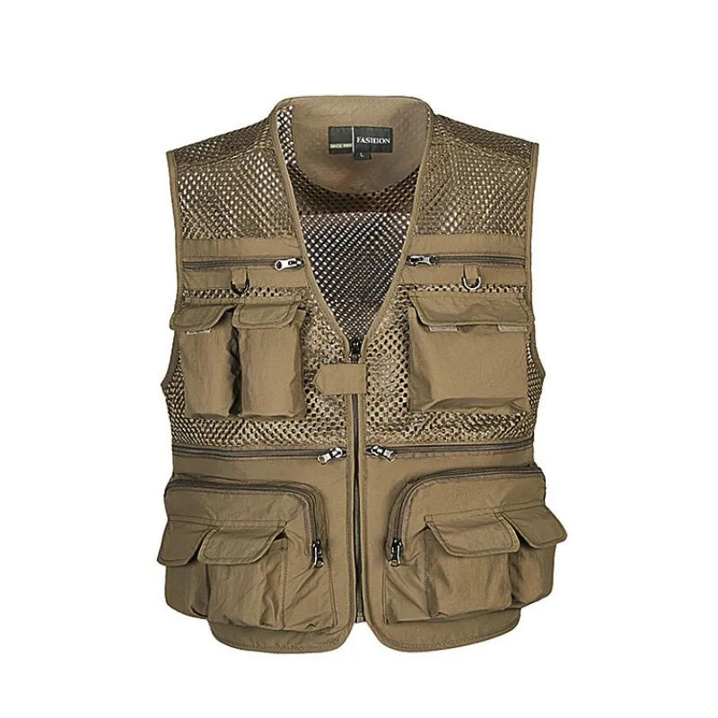 Description Picture 5 of itemOutdoor Fishing Vests Quick Dry Breathable Multi Pocket Mesh Jackets Photography Hiking Vest Army green fish Vest
