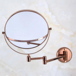 Bathroom Mirror Wall Mounted 8 inch Brass 3X/1X Magnifying Mirror Folding Rose Gold Makeup Mirror Cosmetic Mirror Lady Gift