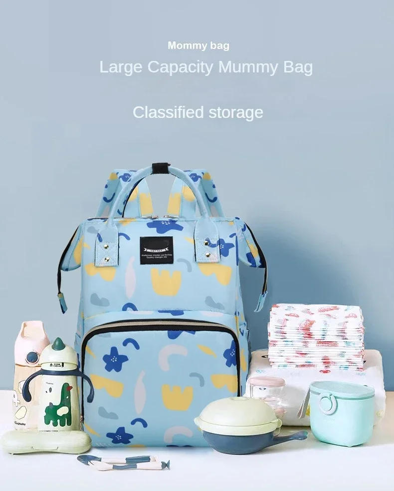 Description Picture 4 of itemBaby Diaper Bag Backpack Mommy Pregnant Bag Large Capacity Baby Diaper Package Travel Backpack Mom Breastfeeding Stroller Bag