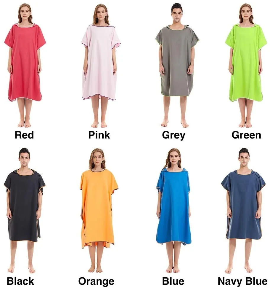 Description Picture 2 of itemMicrofiber Hooded Towel Men Women for Swim Beach Travel Quick Dry Changing Robe Cape Bath Towel Bathrobe Surf Poncho Sauna Playa