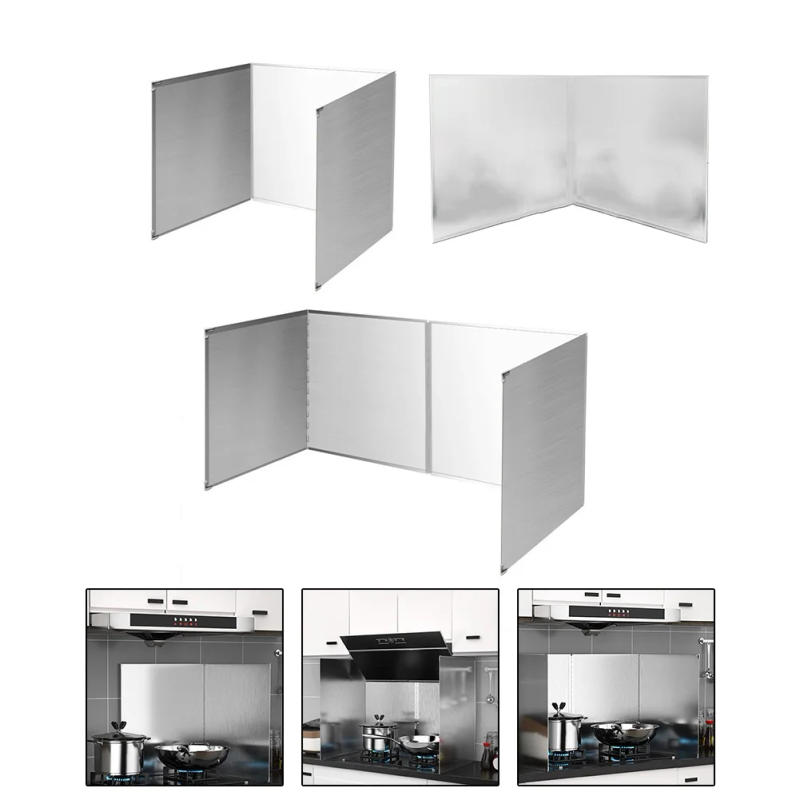 Description Picture 3 of itemStainless Steel Gas Stove Baffle Foldable Frying Oil Splash Protection Screen Cover Anti Splatter Shield Guard Board Protection