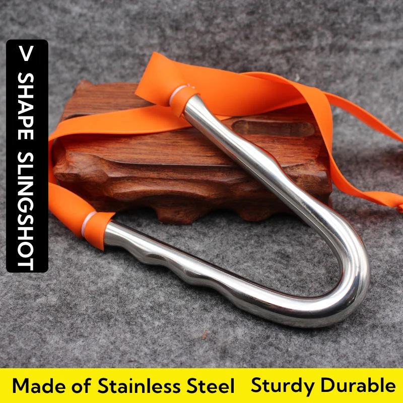 Description Picture 2 of itemPortable Simple Slingshot V Shape Shooting Training Catapult Outdoor Hunting Playing Accessories Toys