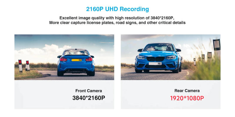 Description Picture 5 of itemE-ACE Dash Cam 4K Car Video Recorder 170 ° Super Large Angle WIFI GPS 24H Parking Monitoring Car DVR 1080P Rear Camera Black Box