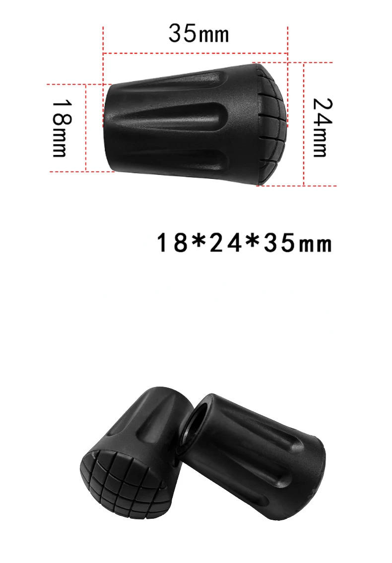 Description Picture 2 of item3Pcs Walking Pole Stick End Reinforced Rubber Tip End Cap Hammers Trekking Pole Hiking Walking Stick Cane Tip Protectors