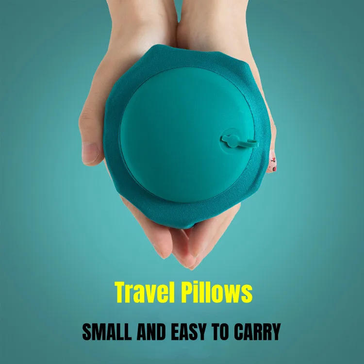 Description Picture 2 of itemU-Shaped Inflatable Travel Pillow Portable Air Neck Support Cushion Comfortable Sleeping Press to inflate pillow