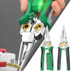 8/7 In 1 Wire Stripping Pliers Multifunction Electrician Cable Cutter Stripper Cutting Splitting Winding Repair Tools