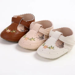 MISOWMNJOY New Flower Baby Shoes for Girls Princess First Walker Adorable Non-Slip Spring Autumn Soft Sole Crib Shoes