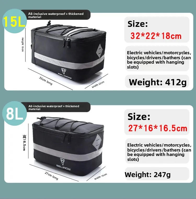 Description Picture 4 of item8L/15L large-capacity bicycle rack including rear chauffeur rear seat waterproof electric bicycle camel bag bicycle accessories