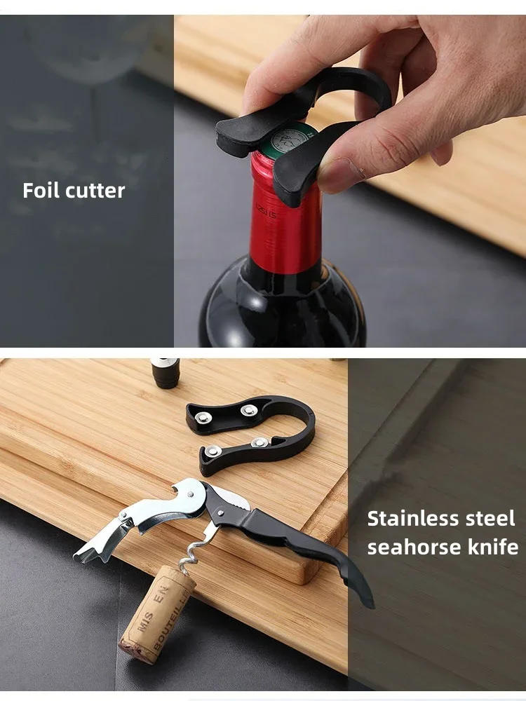 Description Picture 5 of itemWine Bottle Opener Stainless Steel Decanter Wine Corks Screw Corkscrew Kitchen Bar Multifunction Accessories Tool Corkscrew Sets