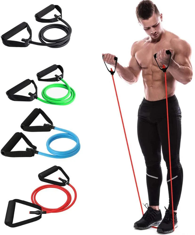 Description Picture 3 of item120CM Level 5 Straight Line Tensile Yoga Exercise Chest Expansion Elastic Exercise Family Exercise Muscle Training Rubber Tube