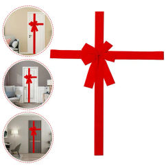 1/4Pcs Christmas Cabinet Door Ribbon Bows Red Festive Large Xmas Bows Christmas Decorations for Front Door Xmas Party Decor