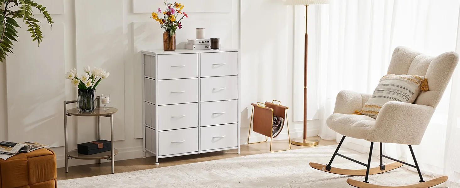 Description Picture 6 of itemDresser for Bedroom, Chest Organizer Unit with 8 Bins Storage Tower Drawer Organizer with Steel Frame