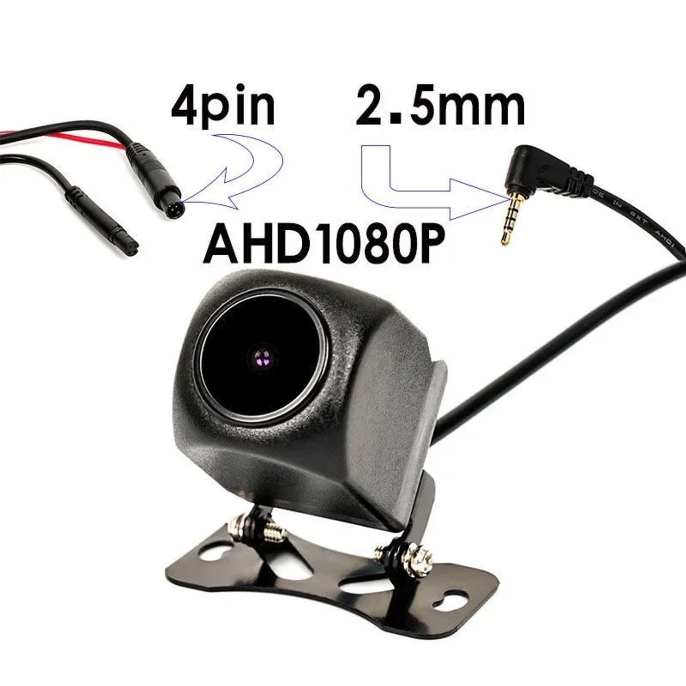 Description Picture 3 of item4Pin Car Rear View Camera 2.5mm Jack Rear Camera for Android DVR Car Mirror Dash Cam Black 1080P AHD Rearview Camera