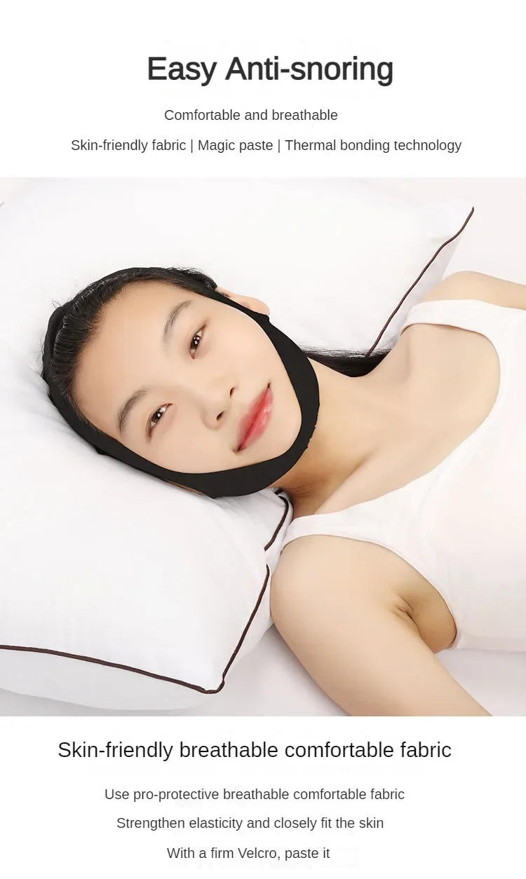 Description Picture 2 of item1pc Anti Snore Stop Snoring Chin Strap Belt Anti Apnea Jaw Solution Support Woman Man Health Sleeping Personal Health Care Tools