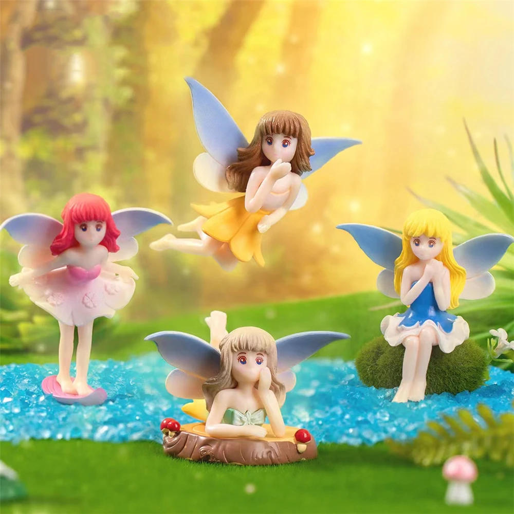 Description Picture 2 of itemCartoon Wing Girl Angel Figure Fairy Garden Miniature Cake Decor Sculptures & Figurines Flower Girls Angels Statue Decoration