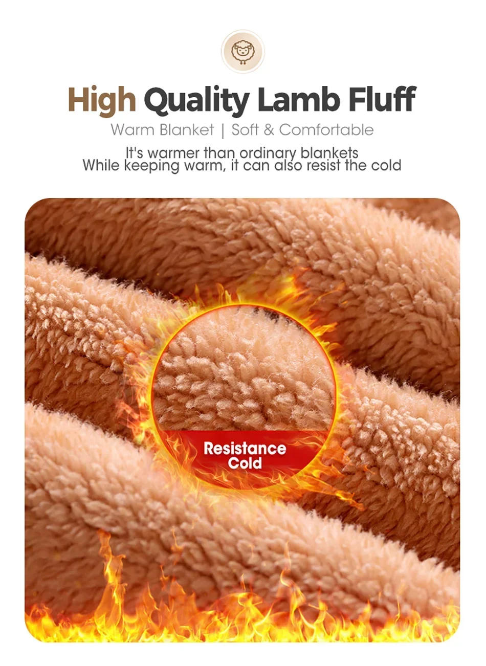 Description Picture 5 of itemWool Throw Blanket Keep Warm Winter Bed Blankets Double Sided Queen Duvet Cover Camping Double Bed Cover Bedspread On The Bed