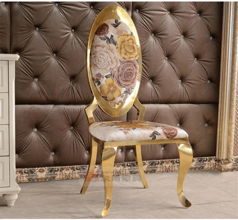 Description Picture 5 of itemNordic Dining Chair Kitchen Furniture Luxury Golden Stainless Steel Dining Chair Simple Modern Banquet Hall Fashionable Chairs