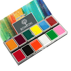 Bowitzki Professional Neon Face Paint and Body Paint 5 fluorescent colors 7 matte colors Halloween Makeup Facial Paint