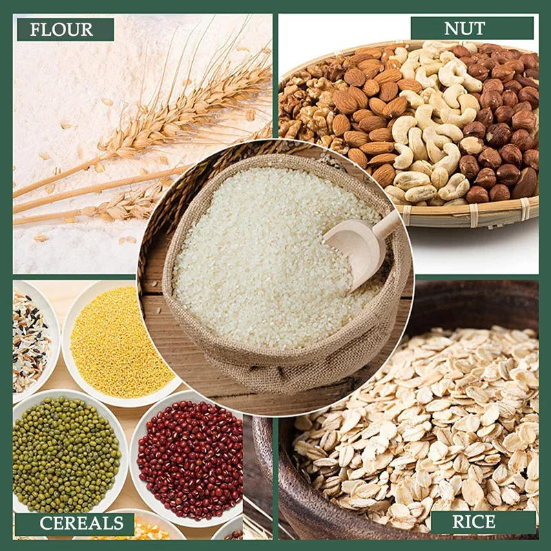 Description Picture 4 of itemGrains Storage Packaging Bag Cereals Moisture Insect Proof Sealed Bag Thickened Portable Food Rice Bean Container Nozzle Bag