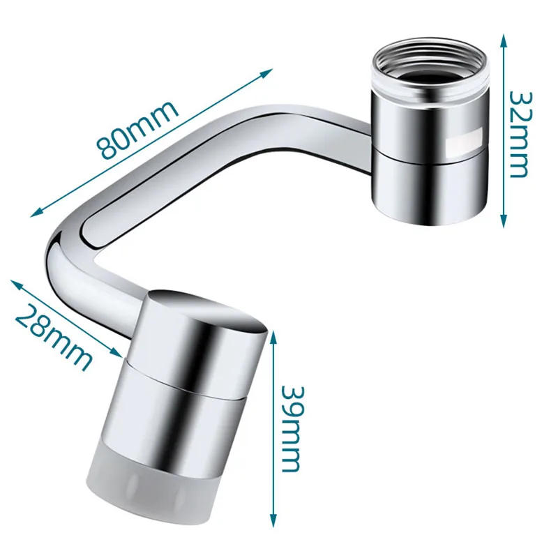 Description Picture 3 of item1080° Universal Rotation Faucet Sprayer Head Washbasin Kitchen Robotic Arm Extension Faucets Aerator Bubbler Nozzle