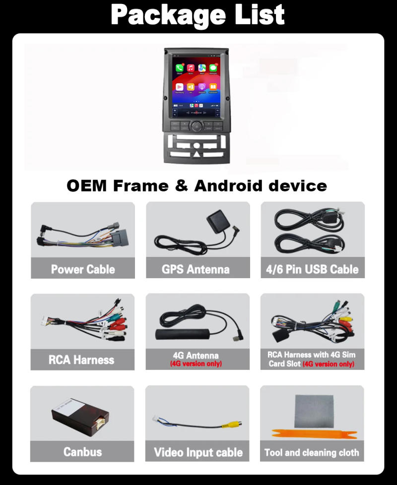 Description Picture 5 of item9.7 inch For Peugeot 407 2004-2011 Tesla style Android 14 Car Radio 4G LET Wireless CarPlay Stereo Multimedia Player GPS