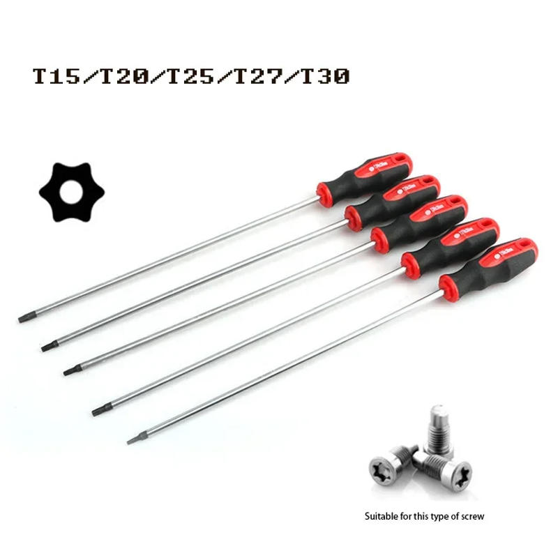 Description Picture 4 of item400mm Extra Long Torx Screwdriver With Hole S/2 Steel T15 T20 T25 T27 T30 Magnetic Screw Drive Home Repair Hand Tool