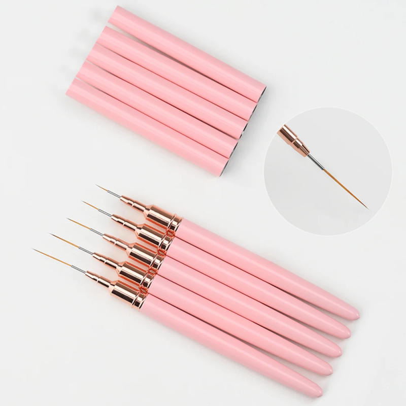 Description Picture 4 of item5Pcs/Set French Nail Art Liner Painting Brush 7/10/12/15/20mm Dotting Drawing Pens Lines&Stripe&Flower Painting Manicure Tools #