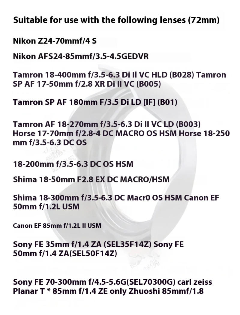 Description Picture 4 of itemNEW Fuji Fujifilm XF 16-80 72mm Bayonet Reverse Flower Lens Hood Cover for Tamron 18-400 18-270 Sigma 17-70 Camera Lens Kit