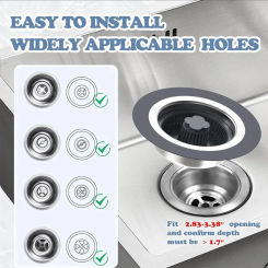 Kitchen Sink Drain Strainer Stopper Anti-Clogging Kitchen Sink Strainer for Quickly Seal and Drain Water