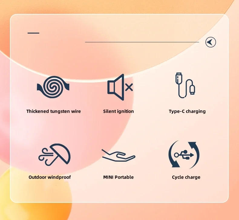 Description Picture 4 of item2023 USB Electric Lighters Windproof USB Rechargeable Windproof Cigarette Accessories Plasma Flameless Electric Lighter