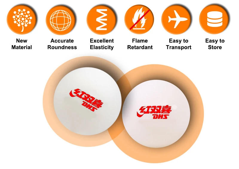 Description Picture 2 of item100Pcs DHS Seamed Table Tennis Ball ABS New Material Table Tennis Ball ITTF Approved Ping Pong Balls for Training Competition