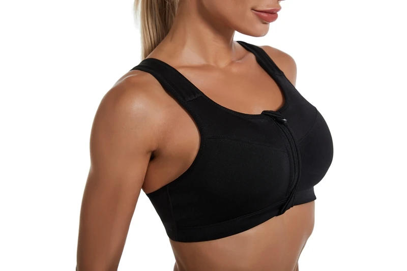 Description Picture 5 of itemPlus Size Top Women Front Zipper Sports Bras Underwear Gym Fitness Push Up Athletic Running Yoga Sport Bra Top 3XL 4XL 5XL