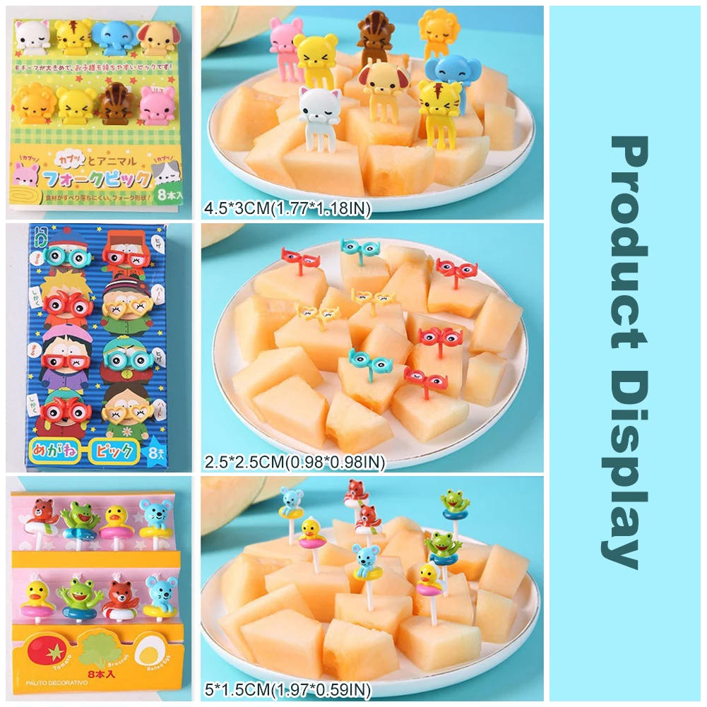 Description Picture 4 of itemLunch Box Fruit Picks Mini Creative Fruit Cake Dessert Food Forks Kids Snack Decor Forks Bento Salad Decor Cake Picks Toothpick