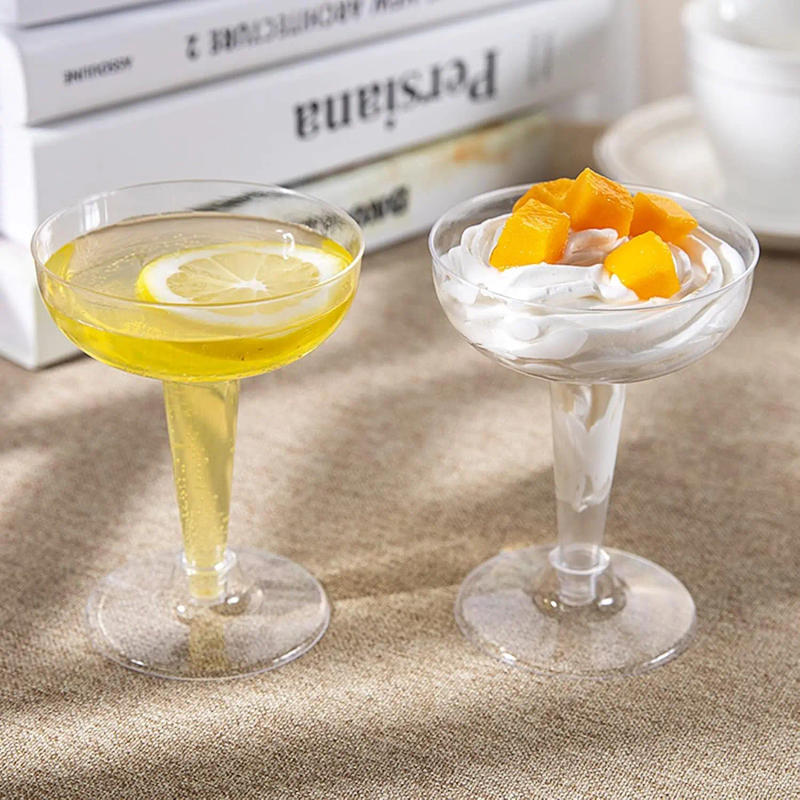 Description Picture 6 of item25pcs Plastic Champagne Coupe 4oz Plastic Party Champagne Cups Stackable Stemmed Glasses Plastic Coupe for Party Celebration