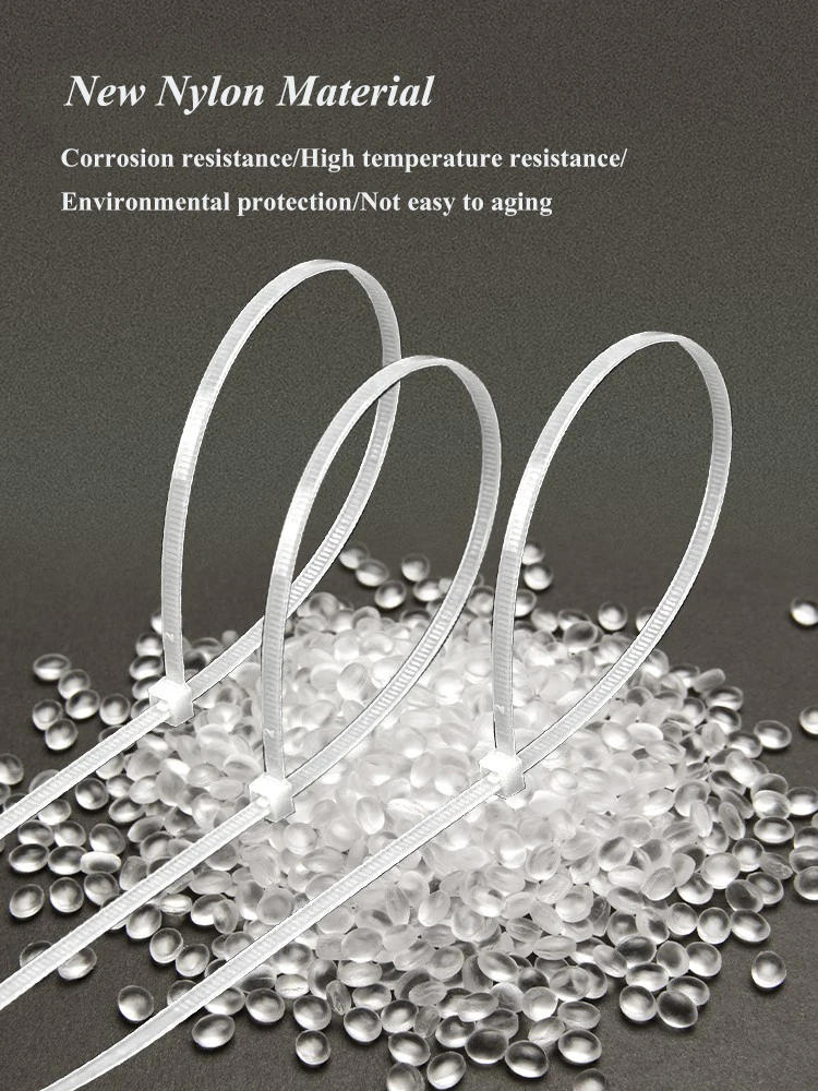 Description Picture 4 of item250pcs Zip Ties Self-locking Plastic Reusable Cable Nylon Cable Tie Rope 100 Pieces Black Fastening Ring Industriali Organizer