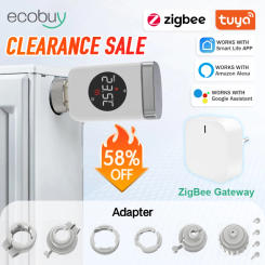 Tuya Smart Zigbee Thermostatic Radiator Valve Zigbee Gateway Hub TRV Wifi Radiator Heating Thermostat Alexa Google Home Alice