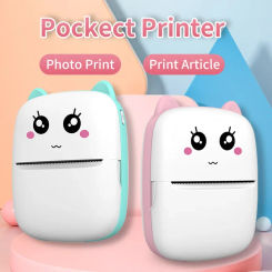 Wireless Bluetooth Mini Printer Portable  Android iOS Mobile Photo Thermal Printers Tags Termica Label Maker with Paper Rolls