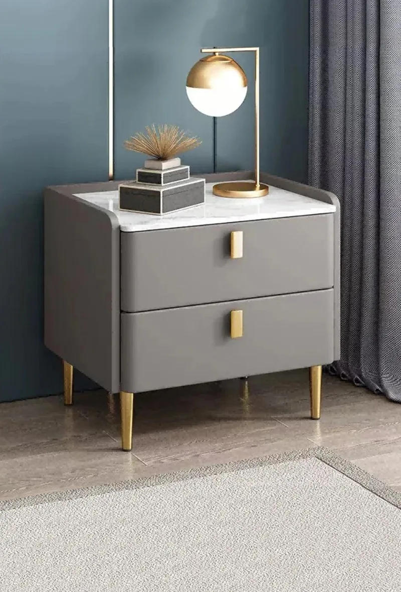 Description Picture 4 of itemSlate Nightstands Bedroom Bedside Table  Wooden Furniture with Drawers Bedside Cabinet with 2 Drawers Multicolor 17.7inches 45cm