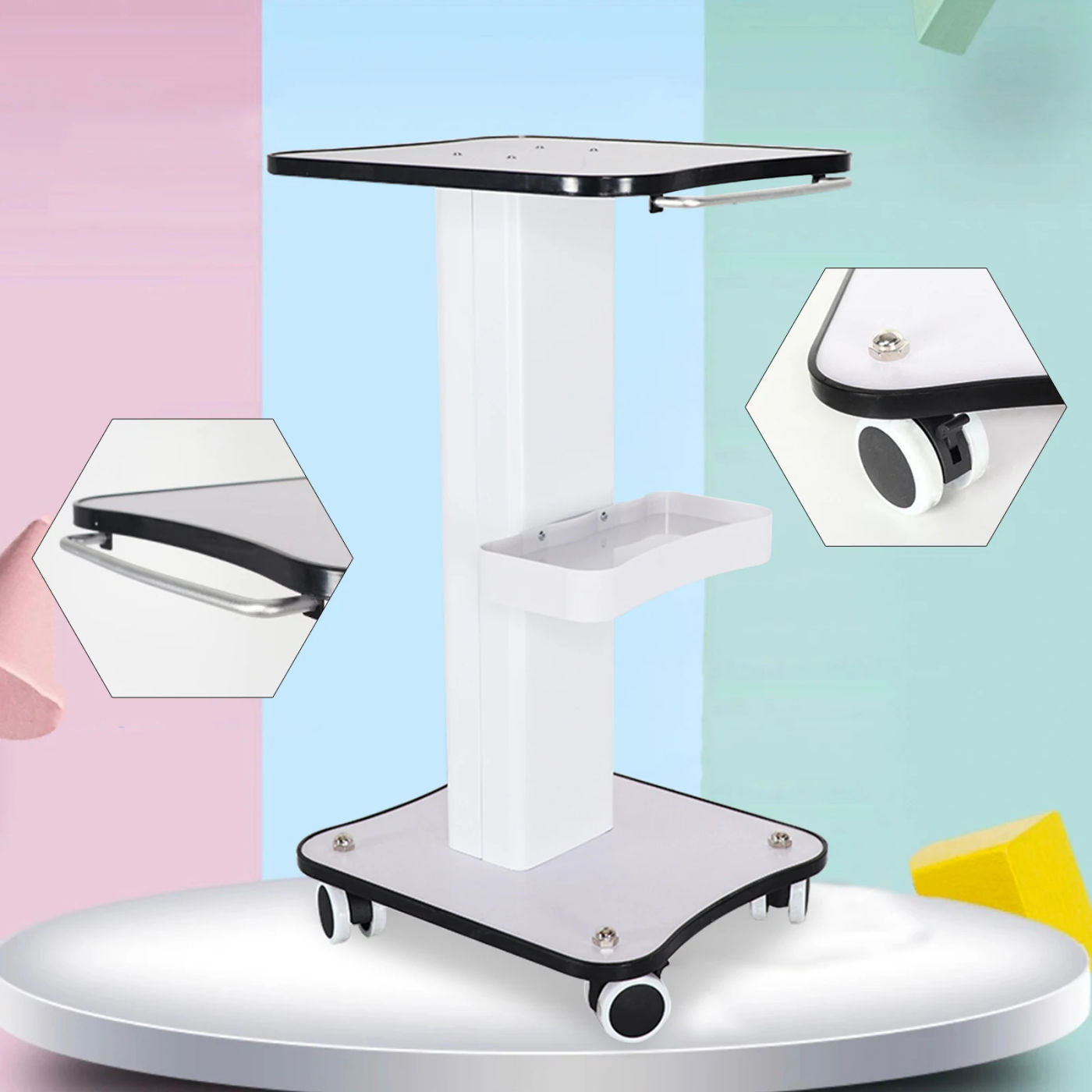 Description Picture 4 of itemMax Load 40Kg Salon Table Trolley Stand Rolling Cart Beauty Wheel Holder Spa