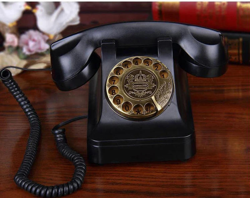 Description Picture 2 of itemRetro cordless GSM sim card revolve telephone Swivel Plate Rotary Dial Antique Landline Phone For Office Home Hotel house