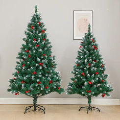 Christmas Trees Artificial Red Pine Fruit 1.5m/0.6/1.2m Pvc New Year Party Ornaments For Christmas Tree Living Room Decorations