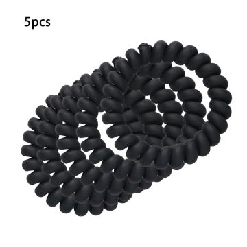 5PCS Elastic Frosted Color Matte Girl Big Telephone Wire Rubber Bands Hairbands Hair Rope Hair Ties