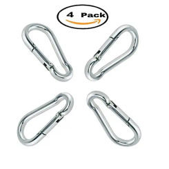 4pcs  Silver Spring Snap Hook Stainless Steel 304 Clip Keychain