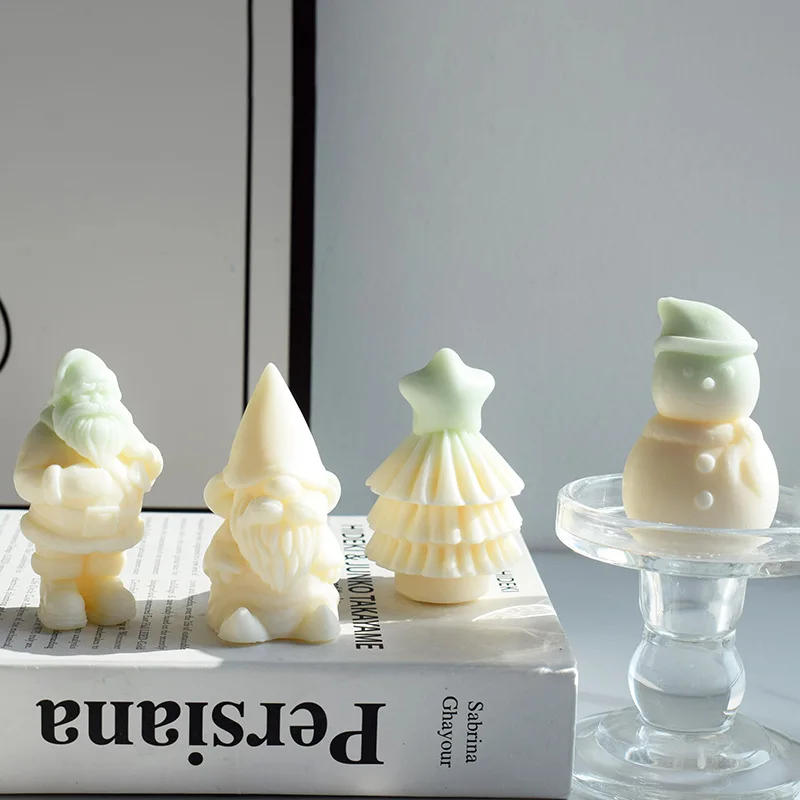 Description Picture 3 of itemChristmas Tree Elk Candle Making Set Snowman Gingerbread Man Animal Soap Resin Silicone Mold Santa Claus Chocolate Festival Gift