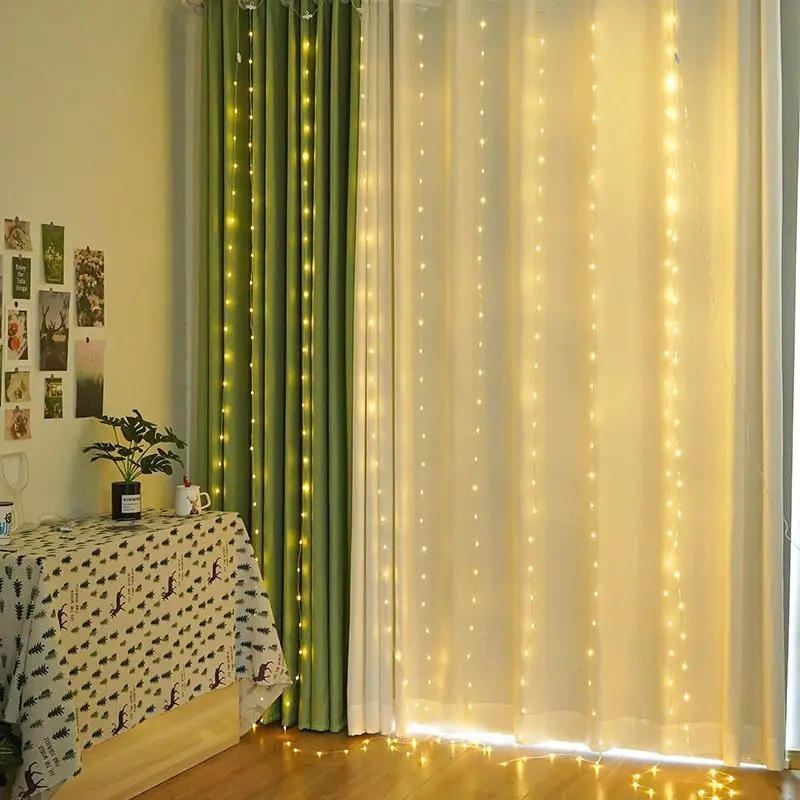 Description Picture 4 of item8 Mode Remote USB Festoon LED String Light Christmas Fairy Garland Curtain Light Decor For Home Holiday Decorative New Year Lamp